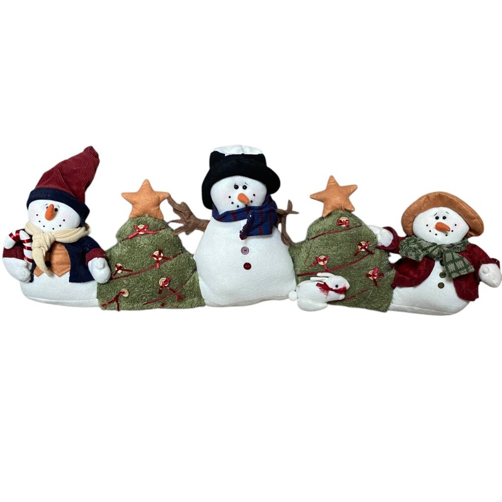 St. Nicholas Square Snowmen & Christmas Tree Plush Decor Figurine Draft Catcher‎